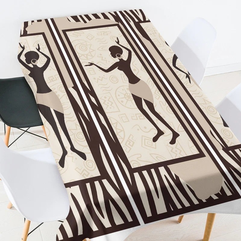 Bluejw Ethnic Style African National Stripe Car Geometric Yellow Home Polyester Tablecloth - Image 1